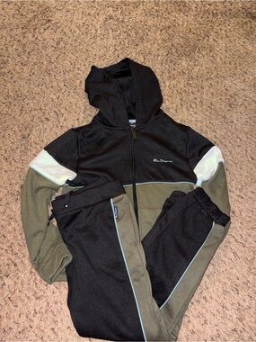 Ben Sherman Black, Olive & White Colorblock Zip Hoodie Jogger Set